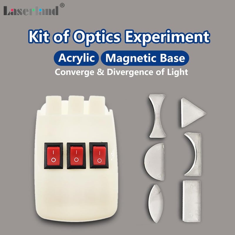 Laserlands Physics Optical Experiment Kit Reflector Refraction Triangular Prism Convex Lens Concave Mirror Linear Light - Image 3